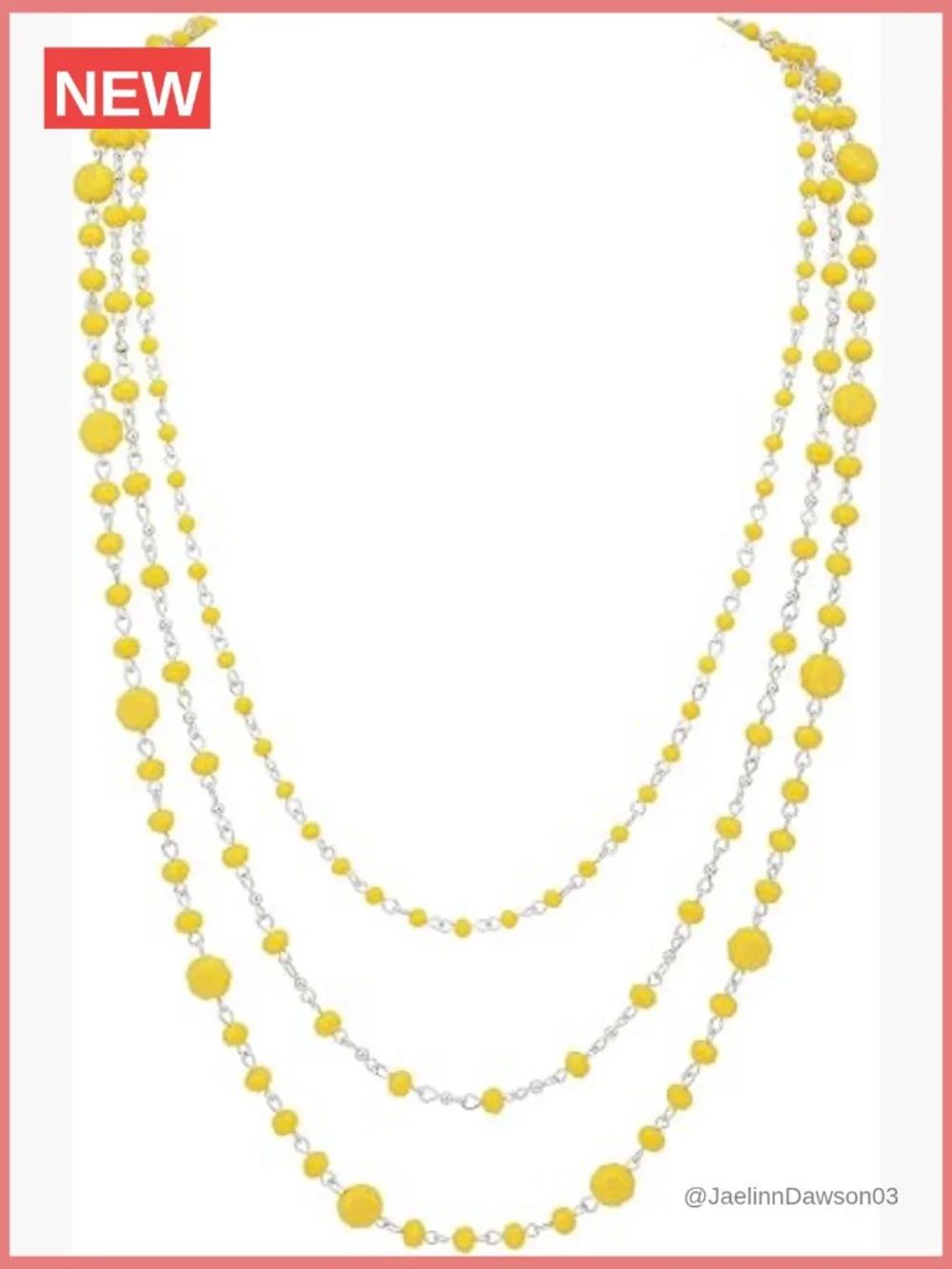Multilayer Handmade Glass Bead Long Chain Necklace